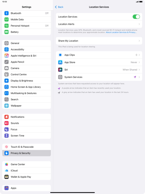 Press the required app.