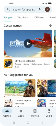 Press the profile icon.