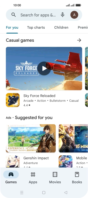 Press the profile icon.