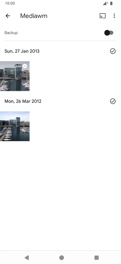 Press and hold any picture or video.