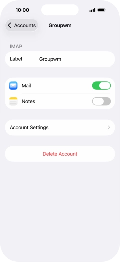 Press Account Settings.