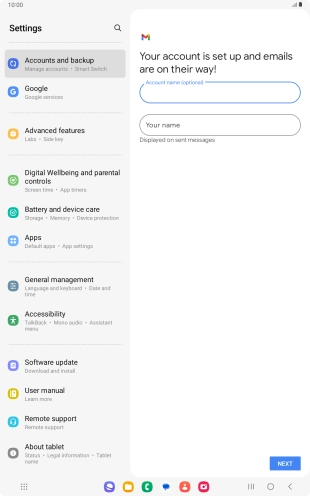 Press Your name and key in the required sender name.
