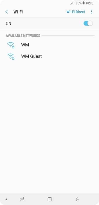 Press the required Wi-Fi network.