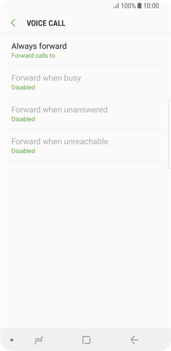 Press the required divert type.