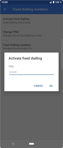 Key in your PIN2 and press OK. The default PIN2 is 0000.