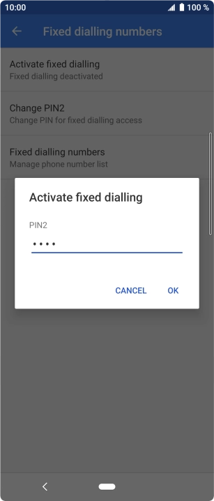 Key in your PIN2 and press OK. The default PIN2 is 0000.
