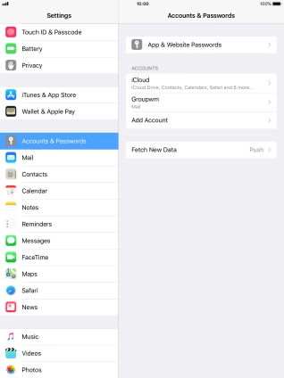 Press the name of the email account you've just set up.