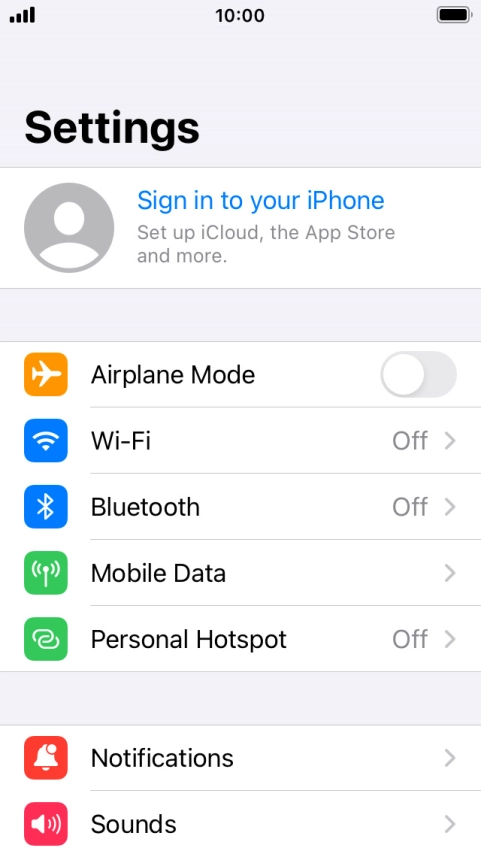 Press Sign in to your iPhone.