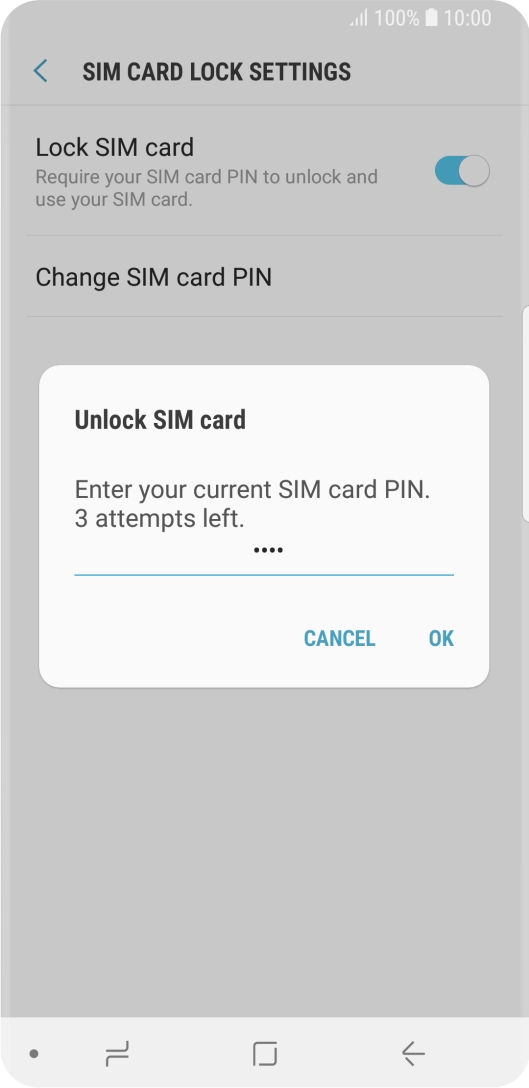 Key in your PIN and press OK. The default PIN is 1111.