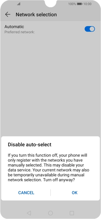 Press OK and your phone will search for networks.