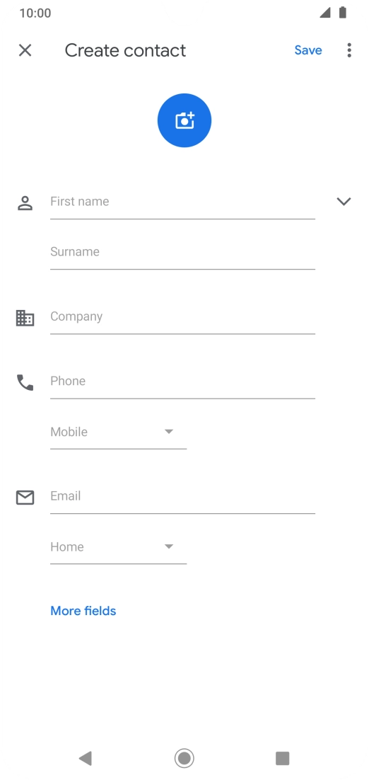 Press First name and key in the first name.