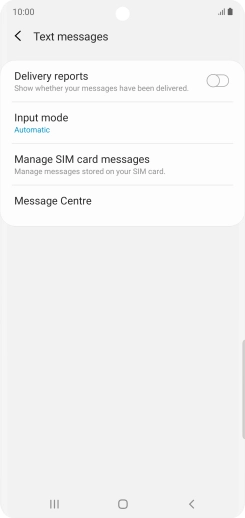 Press Message Centre.