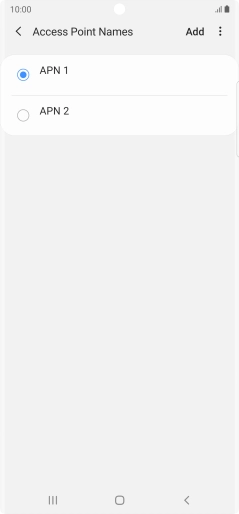 Press the field next to the data connection to activate it.