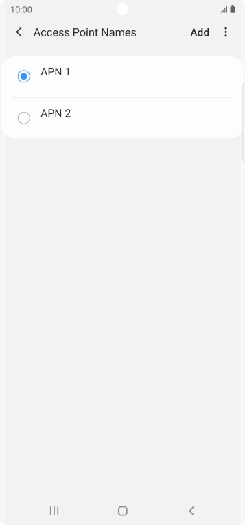 Press the field next to the data connection to activate it.