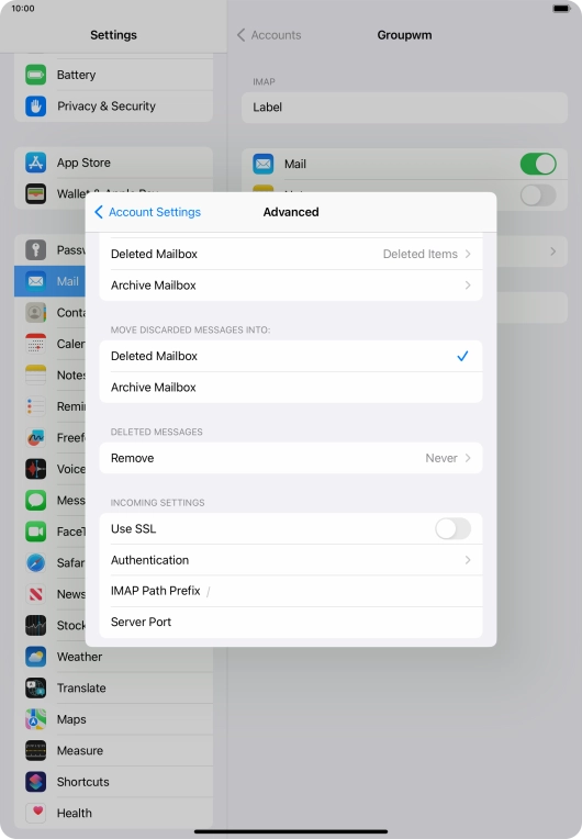 Press the indicator next to 