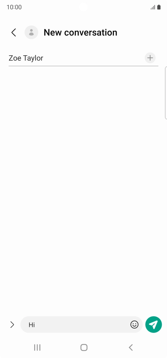 Press the send icon when you've finished your SMS.