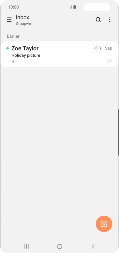 Slide your finger right starting from the left side of the screen.