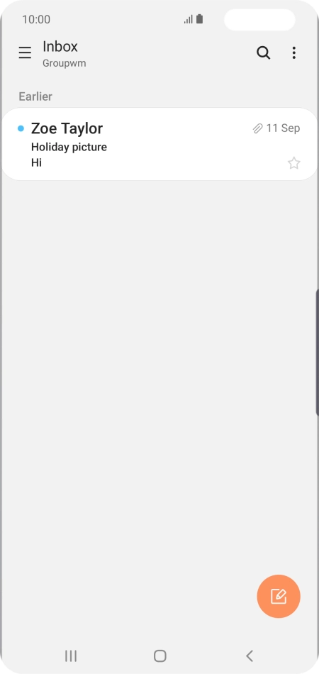 Slide your finger right starting from the left side of the screen.