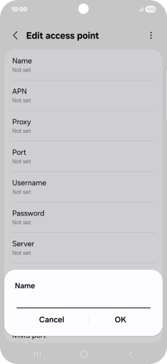 Key in EE Internet and press OK.