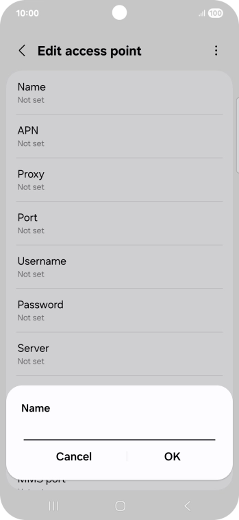 Key in EE Internet and press OK.