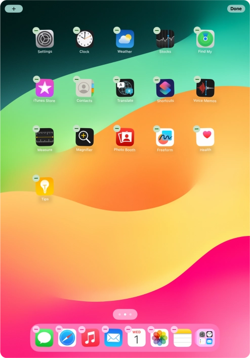 Press the add icon and follow the instructions on the screen to create a widget.