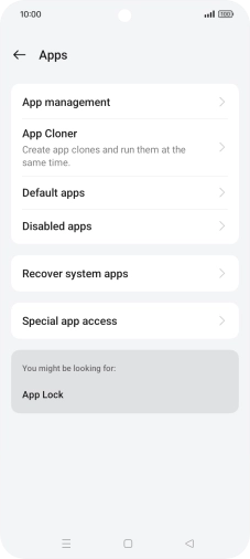 Press App management.