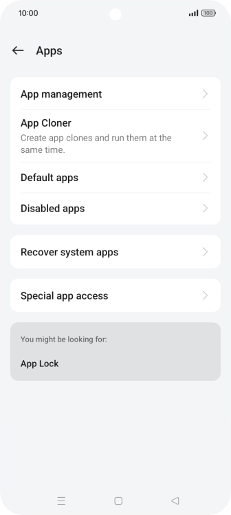 Press App management.