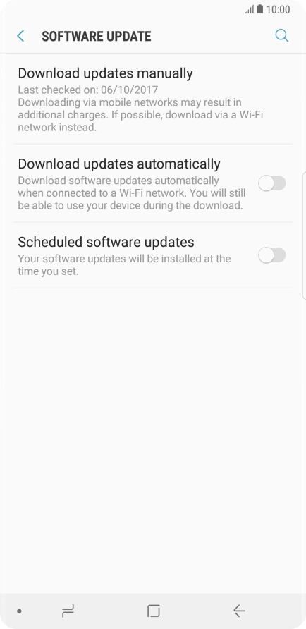 Press Download updates manually. If a new software version is available, it's displayed. Follow the instructions on the screen to update the phone software.
