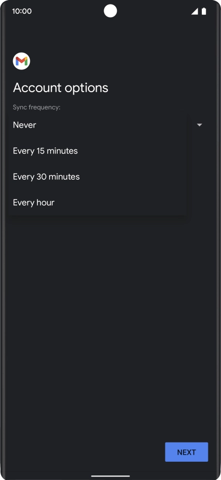 Press the required setting.