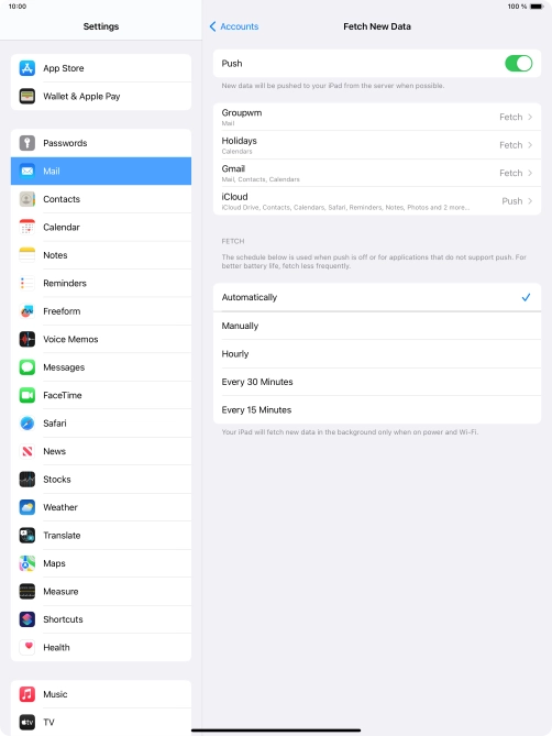 Press the indicator next to 