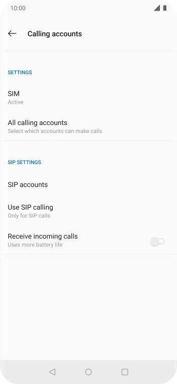 Press the name of the SIM.