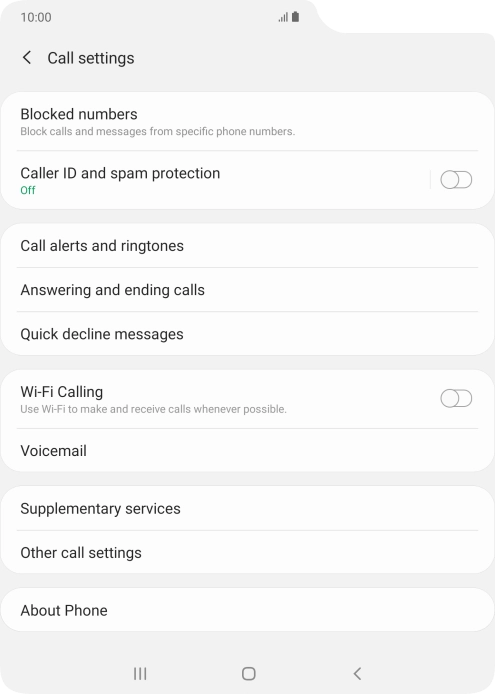 Press Supplementary services.