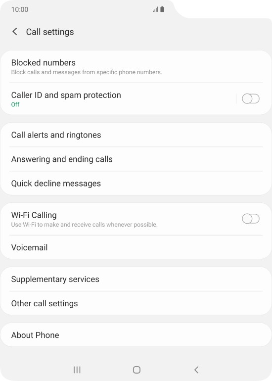Press Supplementary services.