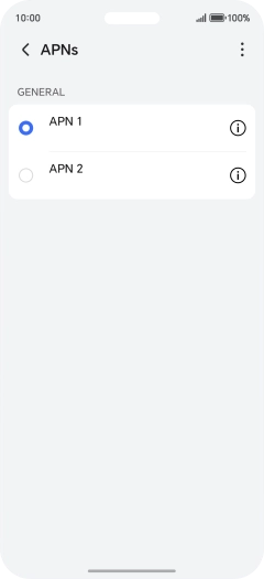 Press the field next to the data connection to activate it.