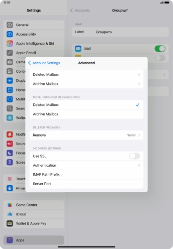 Press the indicator next to 