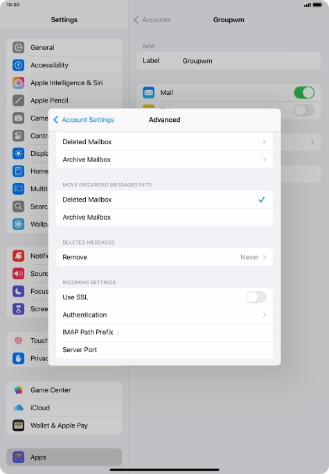Press the indicator next to 