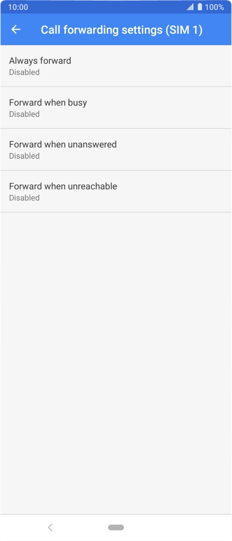 Press the required divert type.
