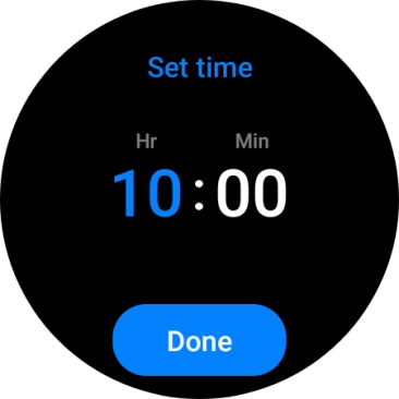 Slide your finger up or down on the screen to set the required time.