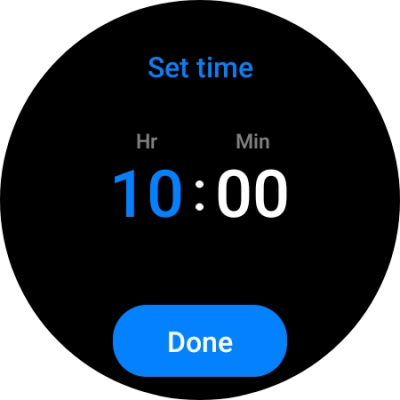 Slide your finger up or down on the screen to set the required time.