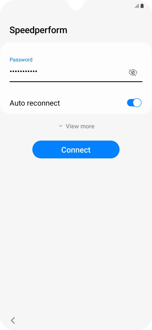 Key in the password for the Wi-Fi network and press Connect.