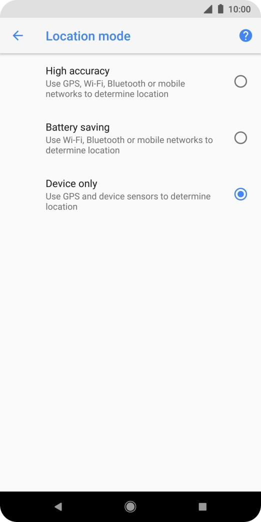 If you select High accuracy, your phone can find your exact position using the GPS satellites, the mobile network and nearby Wi-Fi networks. Satellite-based GPS requires a clear view of the sky.