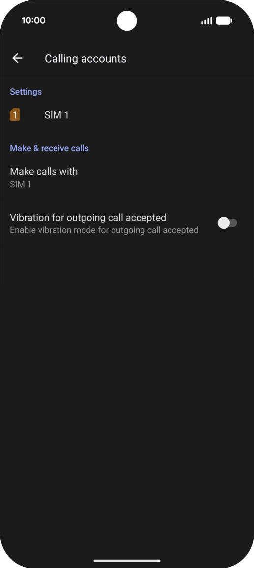 Press the name of the SIM.