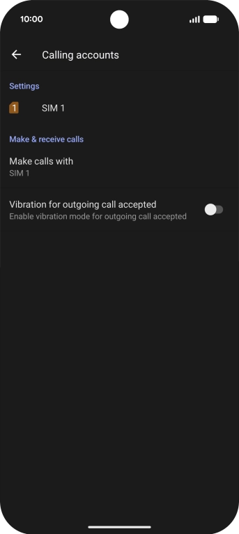 Press the name of the SIM.