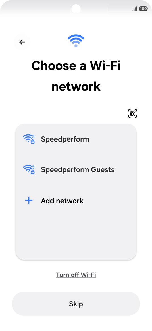 Press the required Wi-Fi network.