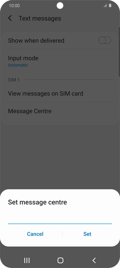 Key in +447958879879 and press Set.