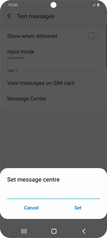 Key in +447958879879 and press Set.