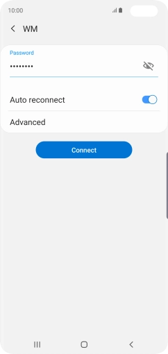 Key in the password for the Wi-Fi network and press Connect.