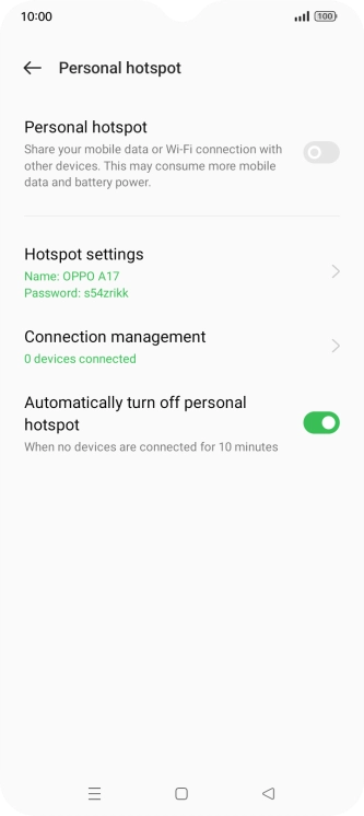 Press Hotspot settings.