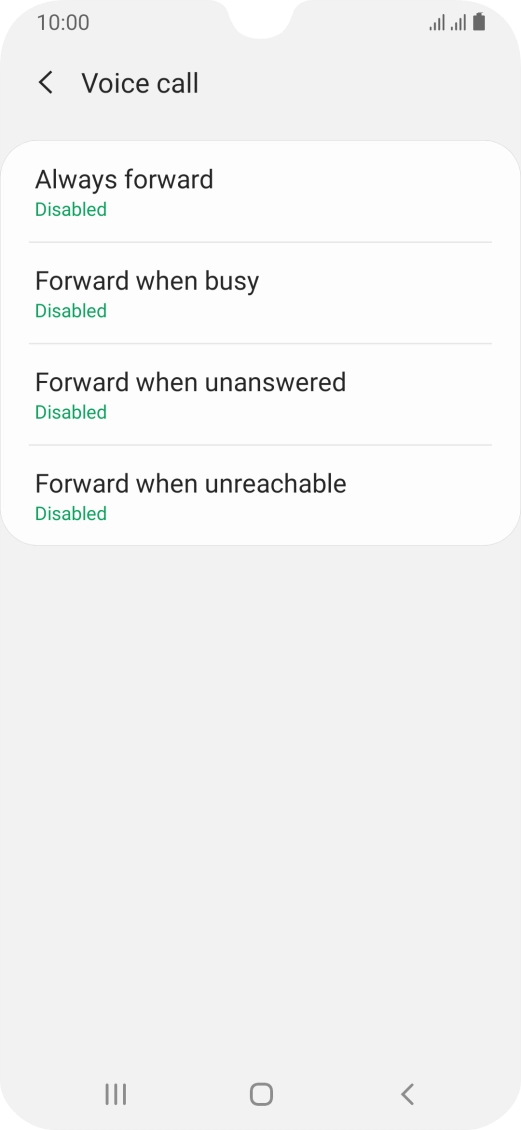 Press the required divert type.