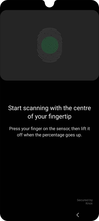 Follow the instructions on the screen to create the phone lock code using your fingerprint.